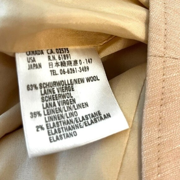 ESCADA Wool Linen Blazer Beige Neutral Button Front Collared Womens Size 40 / M - Picture 8 of 12